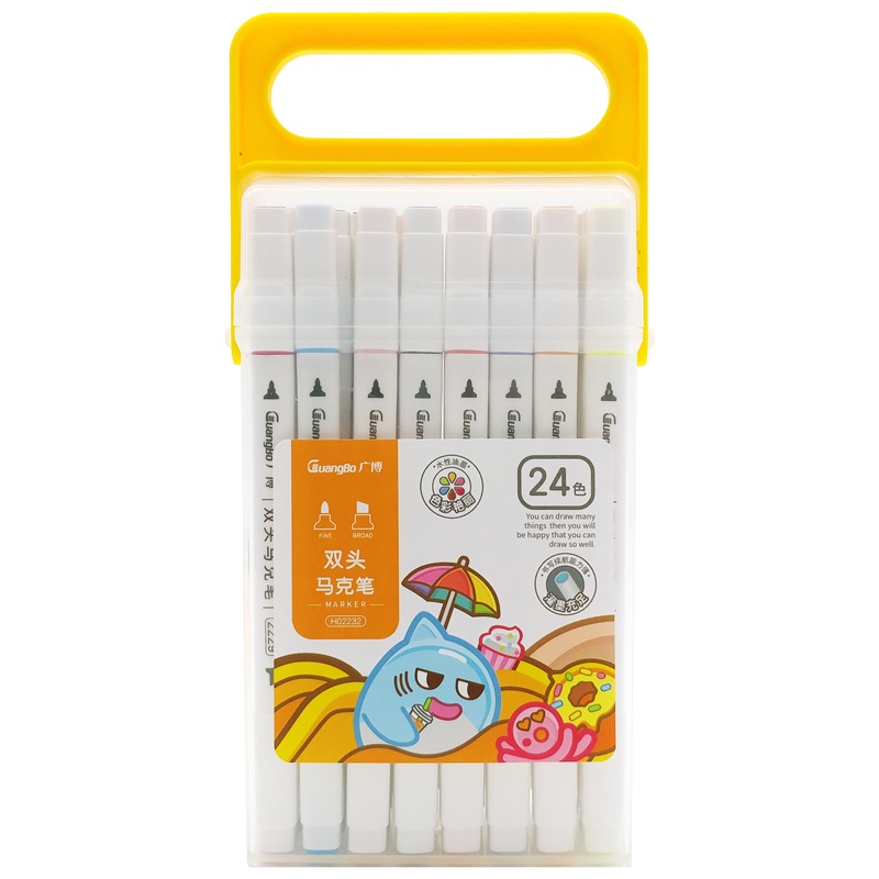 Hộp 24 Bút Lông Màu 2 Đầu Art Marker - GuangBo H02232