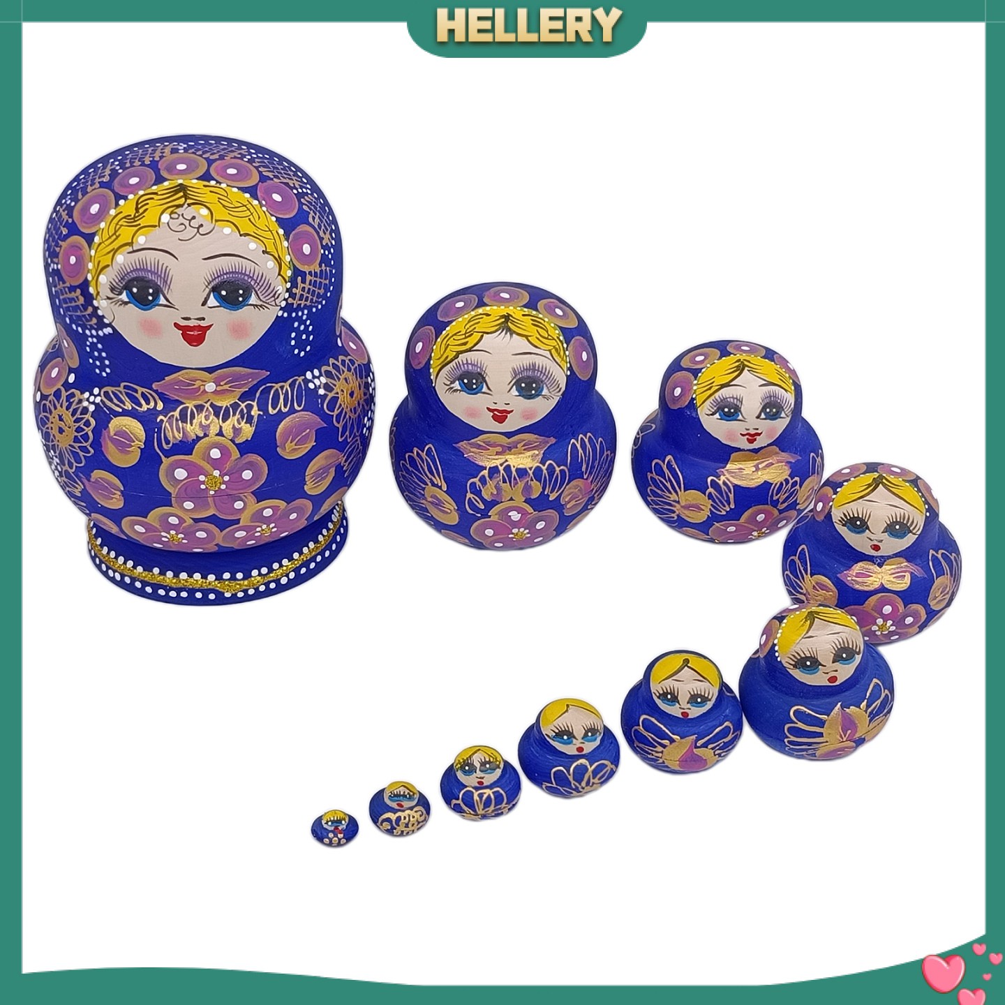 Bộ 10 Búp Bê Nga Matryoshka Matryoshka Bằng Gỗ Vẽ Tay