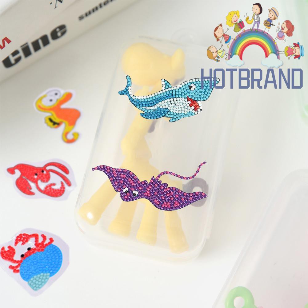 Nhãn dán phong cách tranh đính đá hình động vật cho trẻ em
