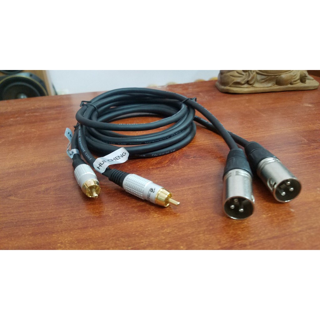 COM BO 2 DÂY CANON  ra AV - Lõi đồng nguyên chất - chống nhiễu tín hiệu âm thanh