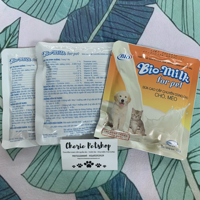 Sữa bột dinh dưỡng Bio Milk dành cho chó mèo con 100g