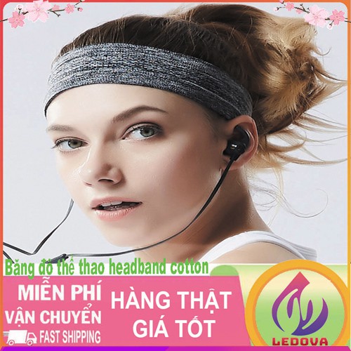 Băng Đô Thể Thao Headband Cotton Đeo Trán Thấm Chặn Mồ Hôi Chống Trượt Bản 5cm BDTT01