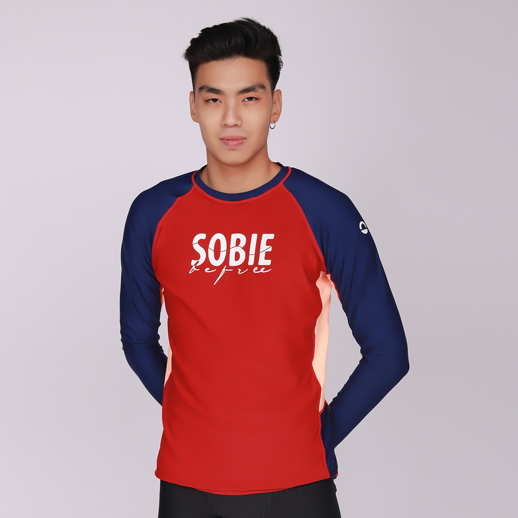 Áo Bơi Nam Wave Long Sleeved Sobie Bordeaux