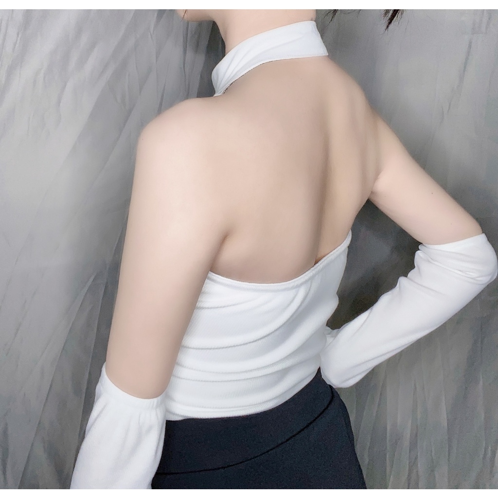 Áo yếm phong cách Trung Hoa sexy kèm phụ kiện tay áo thời trang