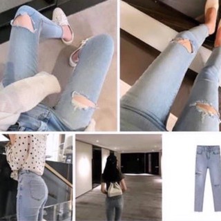 Quần bò jeans bó rách đẹp