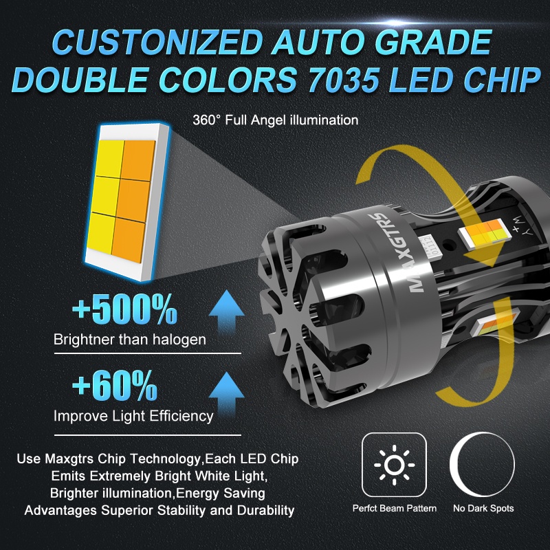 Set 2 Đèn LED Tín Hiệu Màu Trắng Hổ Phách 1157 7443 W21 / 5W BAY15D Canbus T25 3157 3156 DRL