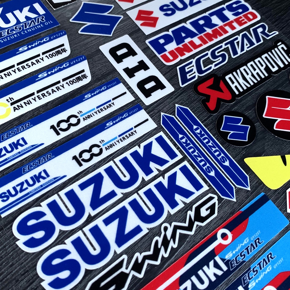 Miếng Dán Phản Quang Trang Trí Thân Xe Mô Tô Suzuki