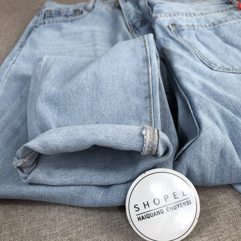 Quần baggy jean haiquang phong cách cá tính chuẩn dáng baggy màu xanh nhạt