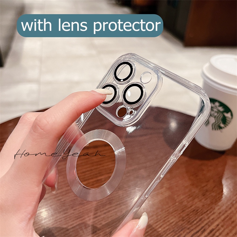 Ốp Điện Thoại Trong Suốt Từ Tính Chống Sốc Kèm Khung Bảo Vệ Camera Cho iPhone X 11 12 13 Pro Max