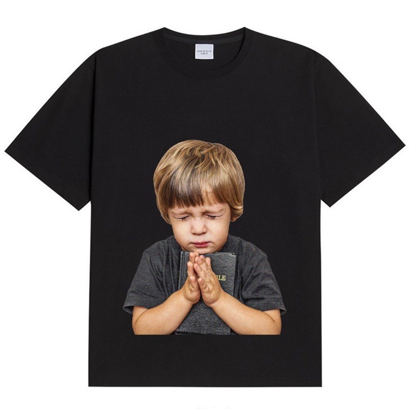 Áo phông Unisex nam nữ ADLV Cậu Bé Cầu Nguyện form rộng đẹp- Áo thun tay lỡ kiểu hàn quốc vải cotton HARI in hoạ tiết