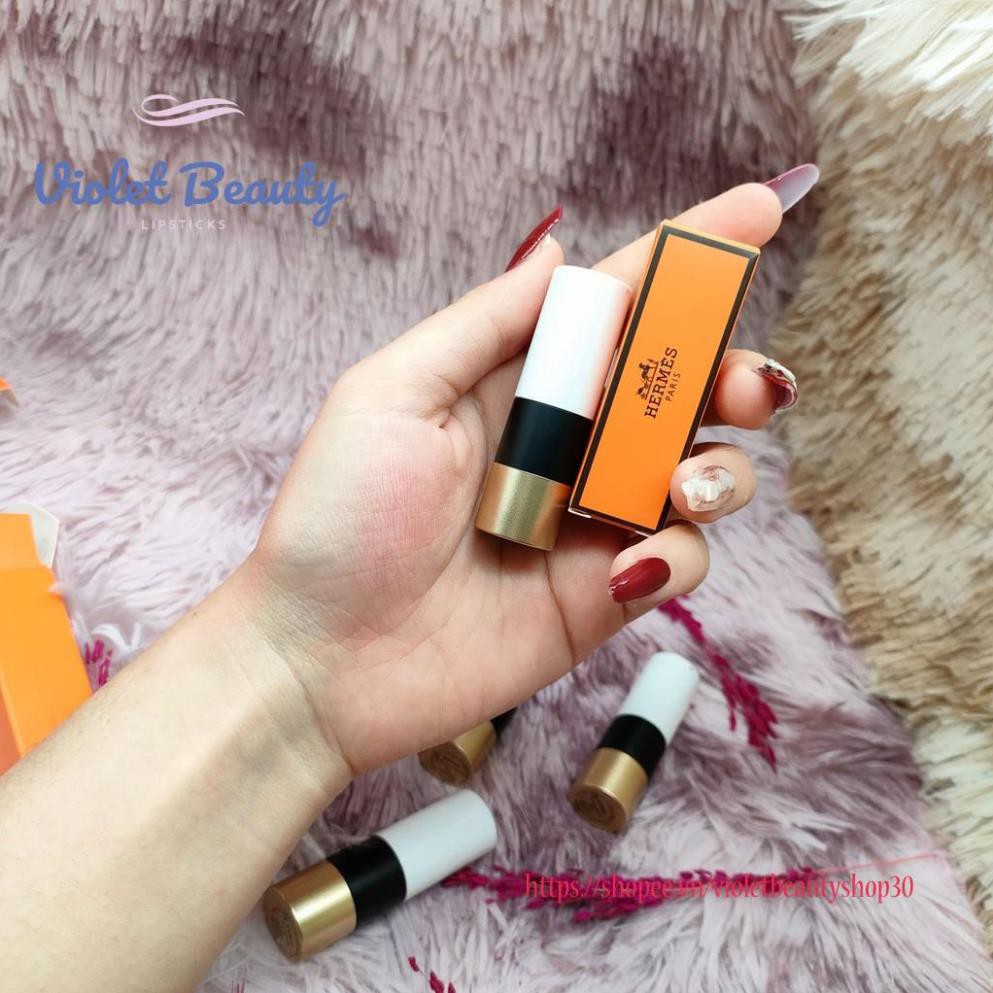 Son Hermes Satin Lipstick minisize 1.2g thiết kế biểu tượng siêu sang chảnh với bờ môi mềm mại bền màu