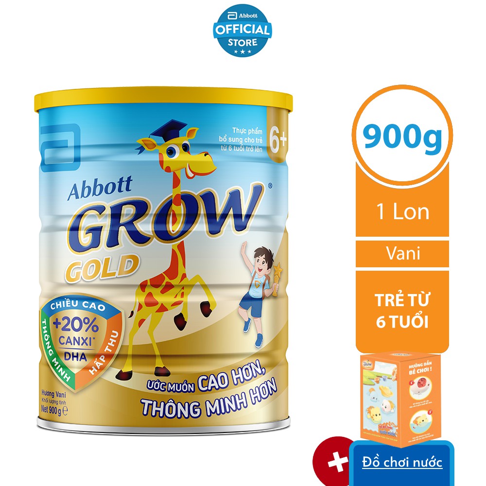 [Tặng Đồ Chơi Dưới Nước] Sữa Bột Abbott Grow Gold 6+ 900g/Lon