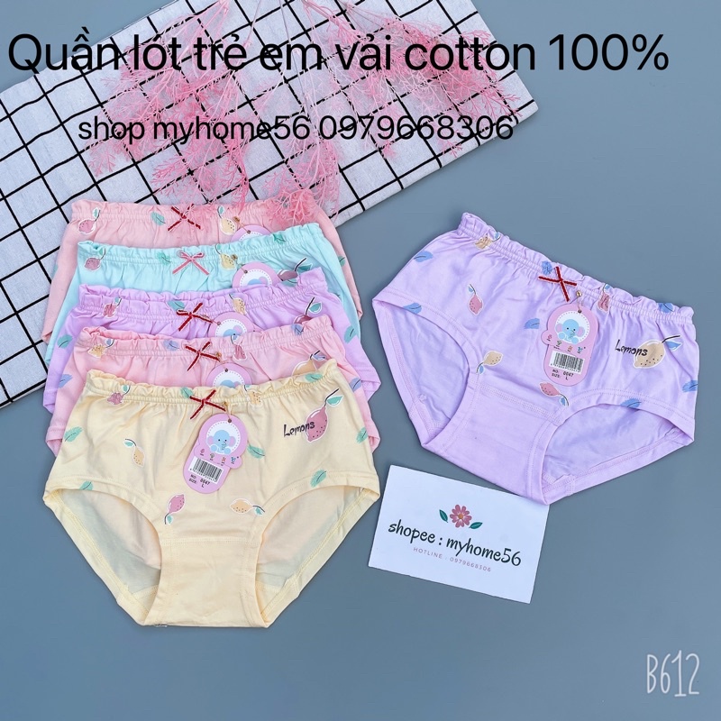 5 quần lót cho bé vải cotton 100% loại chéo