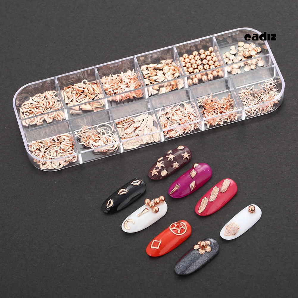 Hộp Phụ Kiện 3D Trang Trí Móng Tay 12 Kiểu Dáng