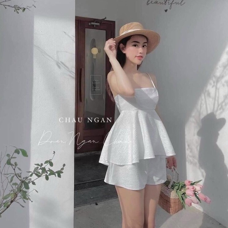 Đồ đi biển nữ, đồ mặc ở nhà, sét áo 2 dây chất đũi mềm mịn thoáng mát - Puza