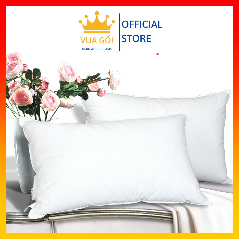 Ruột Gối Nằm Bông Gòn Ép Hơi Cao Cấp 40x60 cm VUA GỐI Standard Pillow Êm Ái Kháng Khuẩn Ngủ Ngon