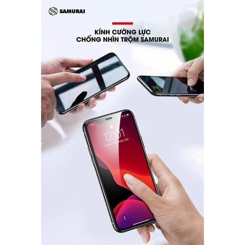 Kính cường lực chống nhìn trộm SAMURAI 5D chất lượng Nhật Bản cho Iphone 6 7 8 plus X XR Xsmax 11 11 pro max