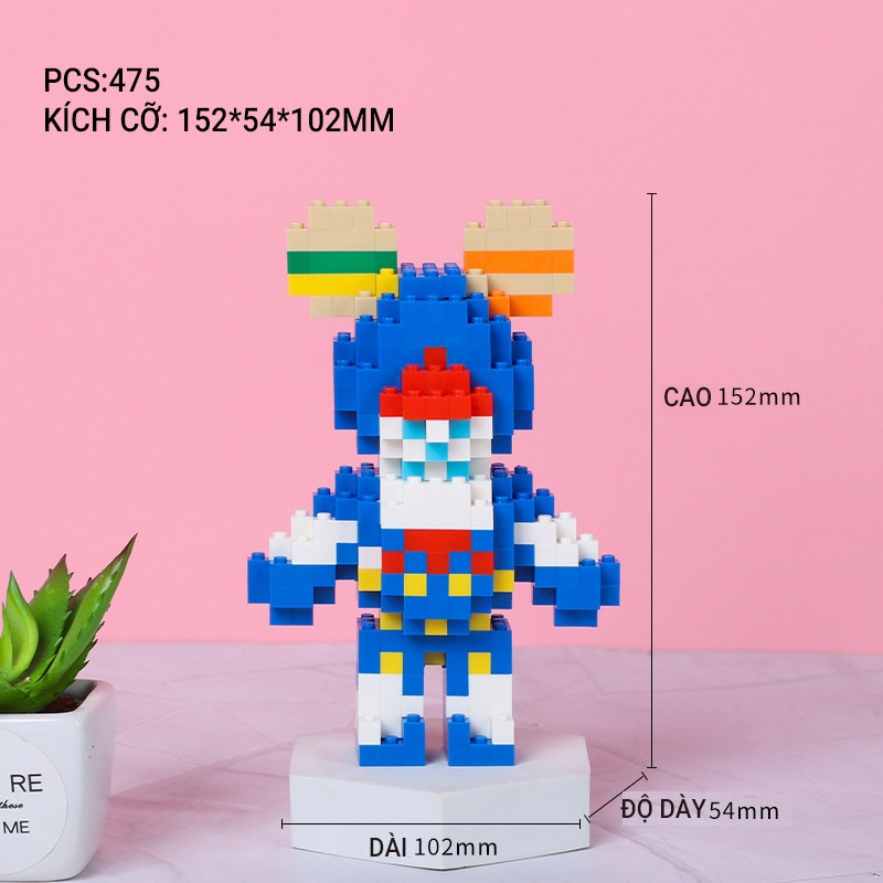 Đồ Chơi Lắp Ráp Hình Chú Gấu Bạo Lực Sáng Tạo