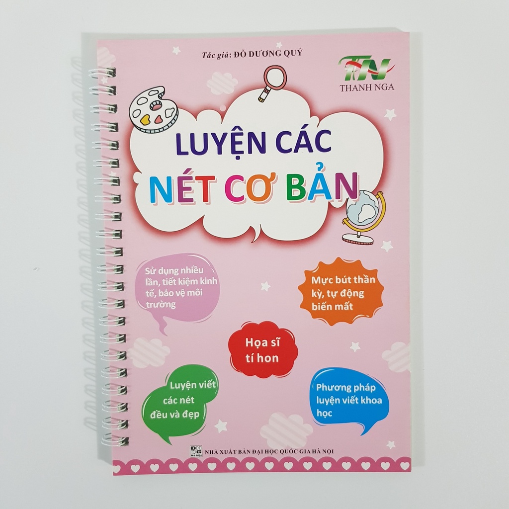 Bộ 3 Vở Viết Thần Kỳ Tự Xóa, Tặng Kèm 2 Bút 8 Ngòi Bút - Kèm Túi Đựng Vở