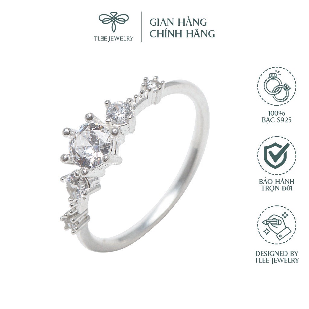 Nhẫn bạc nữ TLEE Snow Princess nạm đá lấp lánh TleeJewelry