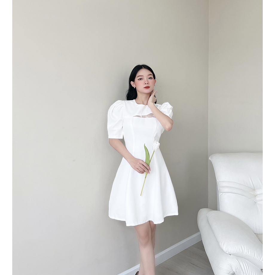 BBSTORE'S Đầm Xoè Dự Tiệc Phối Ren Sang Trọng -D943