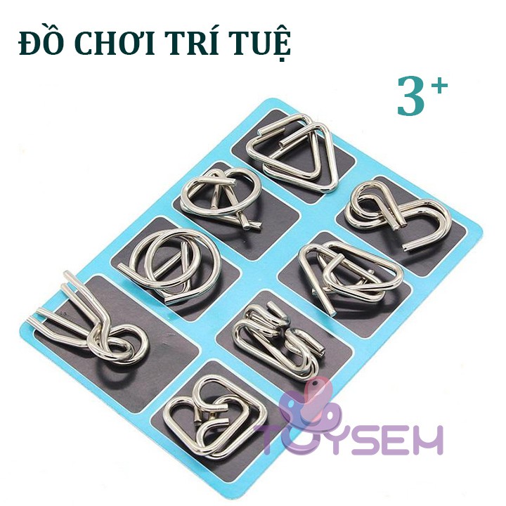 Đồ chơi tháo luồng lắp vòng kim loại trí tuệ Nhật Bản 8 món Toysem dành cho trẻ từ 3 tuổi - Quà tặng sinh nhật cho bé