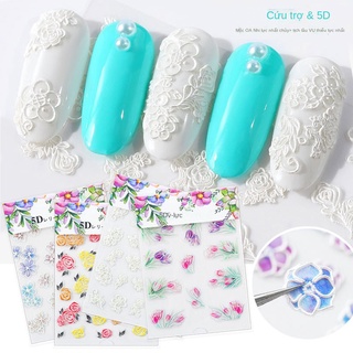 Sticker nail Miếng dán móng tay hoa 5D