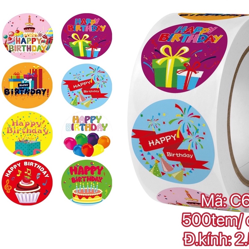 TEM_Tem dán chữ " HAPPY BIRTHDAY " >