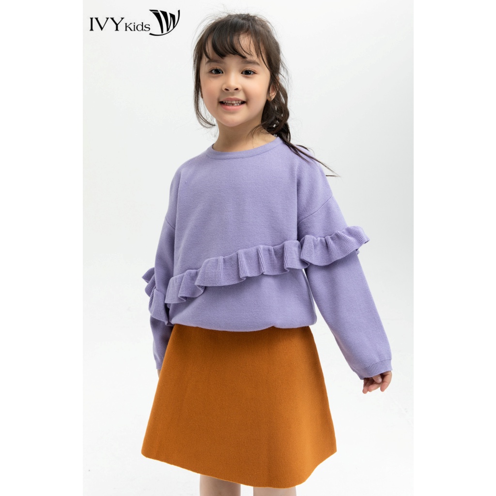 Áo len viền bèo bé gái IVY moda MS 58G0786