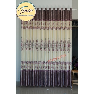 Rèm cửa đi, rèm cửa chính, rèm cửa sổ chống nắng 2 MẶT vải cao cấp loại I giá rẻ vải che màn cửa rem cua hoa văn TNL-003