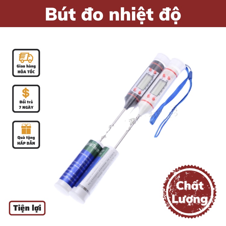 Bút đo pH  Nhiệt kế điện tử  Que đo nhiệt độ thực phẩm đo nước đo trà sữa - Dụng cụ pha chế đa năng , cao cấp , an toàn