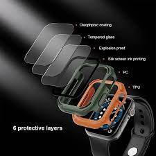 Combo 2in1 Kính + Ốp Nillkin CrashBumper case cho Apple Watch 40mm, 44mm Series 4,5,6,SE chính hãng