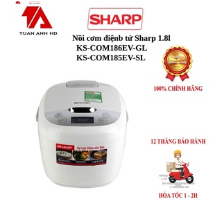 [Ảnh Video Thật] Nồi cơm điện tử Sharp 1.8l KS-COM186EV-GL và KS-COM185EV-SL - Chính hãng, bảo hành 12 tháng, Hàng đập h