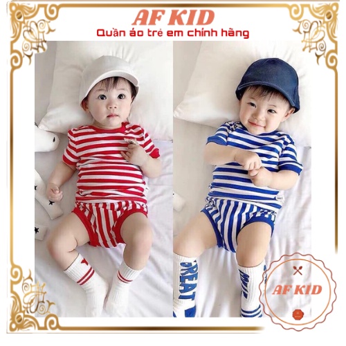 Bộ đồ hè cho bé  Bộ chip sọc Minky Mom cộc tay cho bé trai bé gái  Chất thun lạnh cao cấp siêu mềm siêu mát