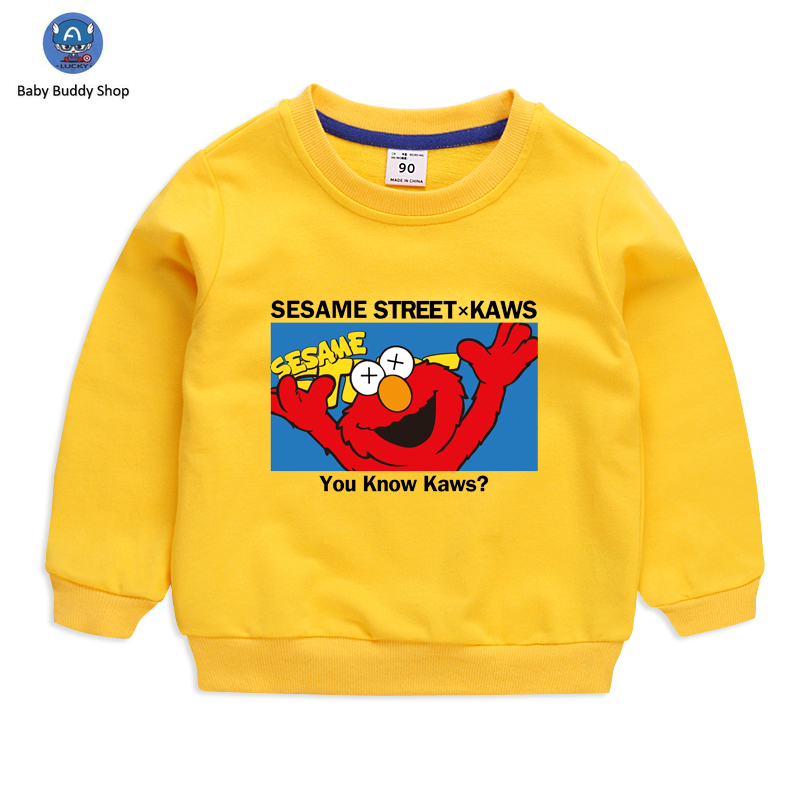 Áo Sweater Tay Dài In Hoạt Hình Sesame Street Có 10 Màu Thời Trang Mùa Đông Cho Bé
