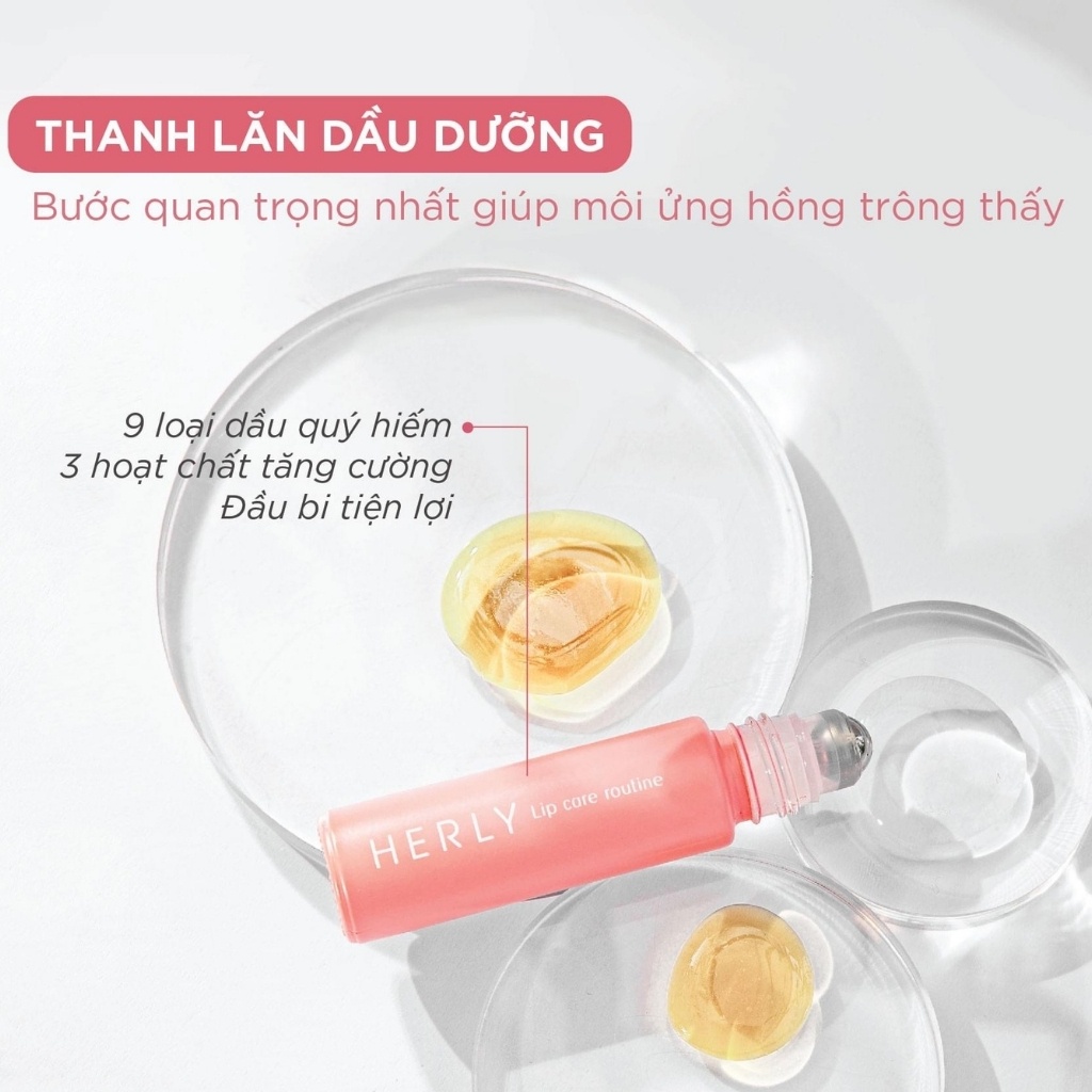 Dưỡng môi HERLY LIP CARE ROUTINE tái tạo sắc tố, hồng môi tự nhiên