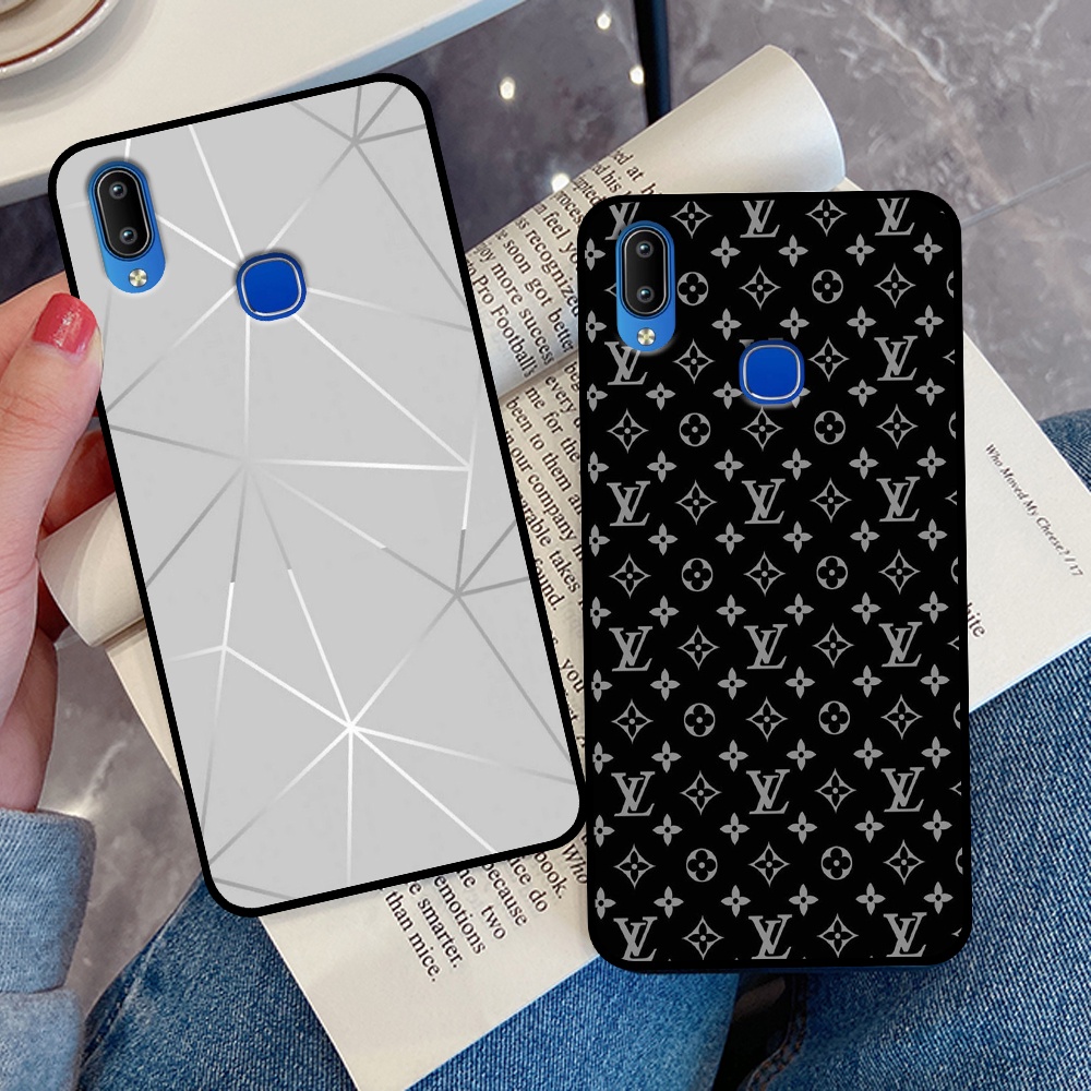 Ốp Vivo Y91 / Y91c / Y93 / Y95 in hình thương hiệu LV, họa tiết xanh bạc siêu đẹp