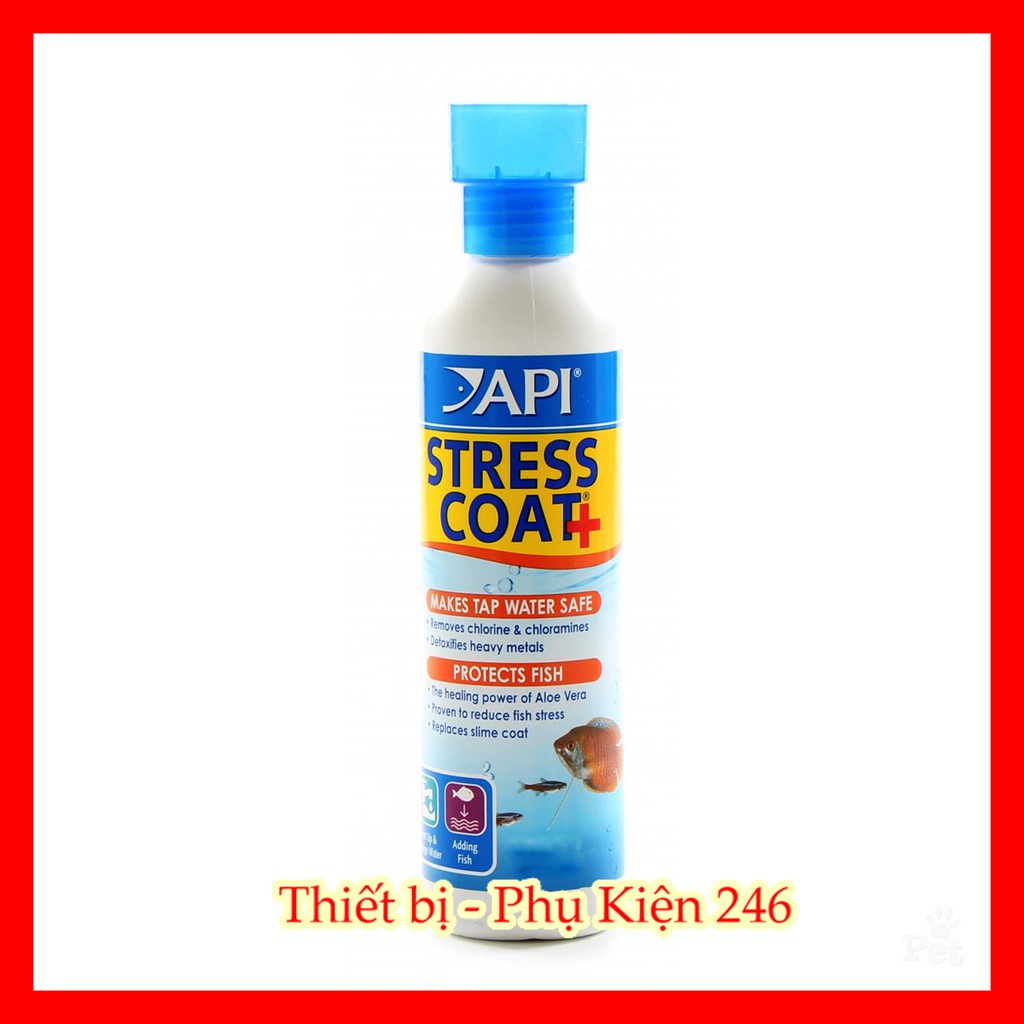API Stress Coat+ chuyên cá nước ngọt (giúp khử Chlorine,Chloramine và kim loại nặng) chai 473ml