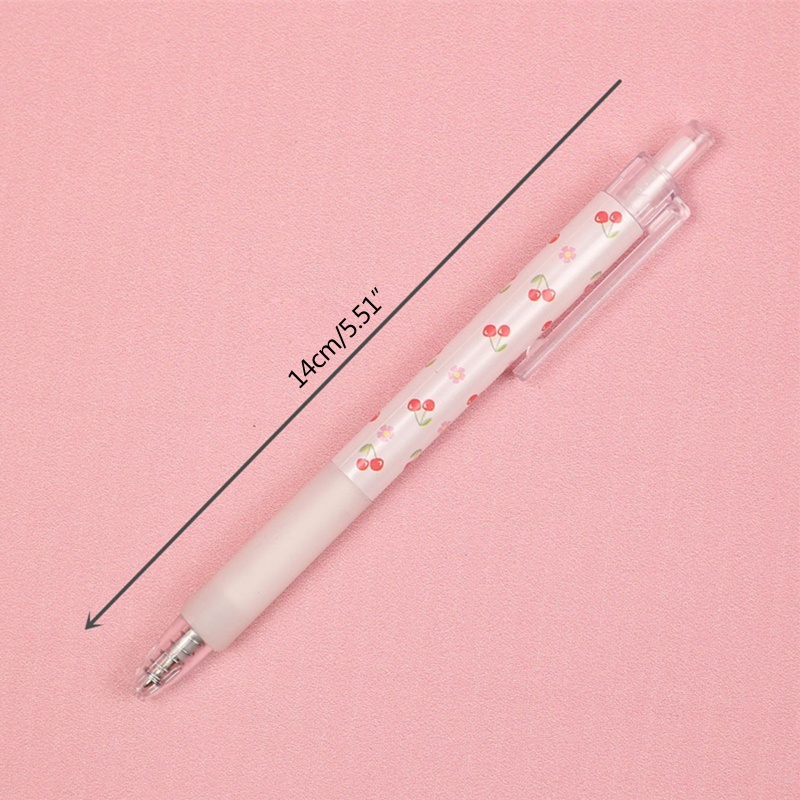 Set 2 Bút Bi Mực Đen Ngòi 0.5mm In Hình Hoa Anh Đào