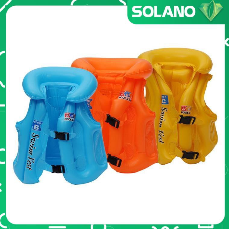 Phao Tập Bơi Cho Bé Gái Bé Trai SOLANO Có Khóa Cài An Toàn Size S 1 - 6 Tuổi SS-001097 [Tặng Bơm Phao]