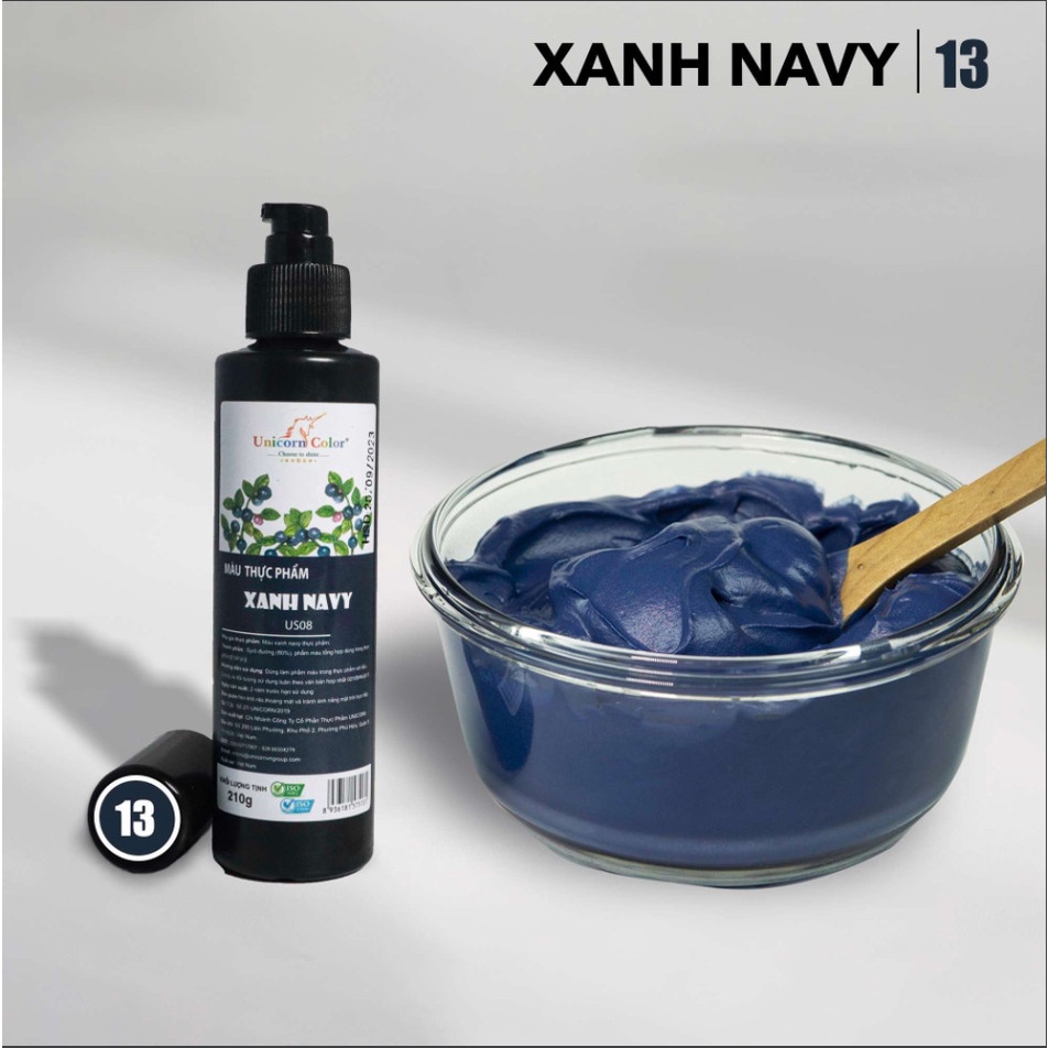 Màu thực phẩm 210g - Xanh Navy MS13 (Syrup color Navy Blue) - Unicorn color