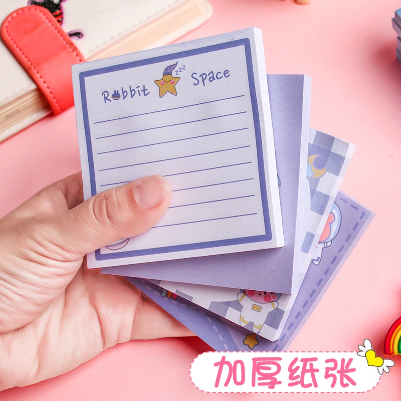 Set 80 giấy ghi chú tự dính họa tiết hoạt hình dễ thương cho học sinh
