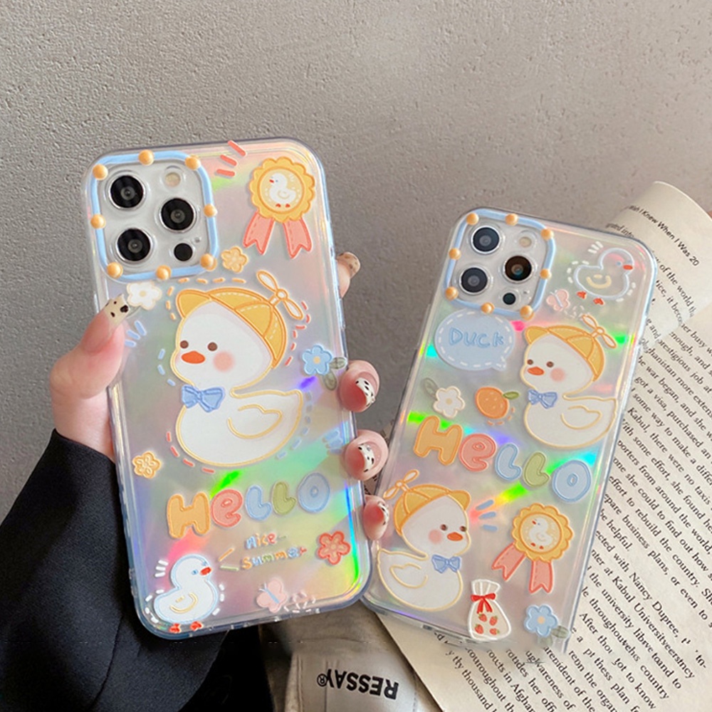 Ốp điện thoại TPU mềm dạng nhám trong suốt hình vịt 3D nhiều màu cho IPhone 11 7Plus 8Plus XR 13 12 Pro Max | BigBuy360 - bigbuy360.vn