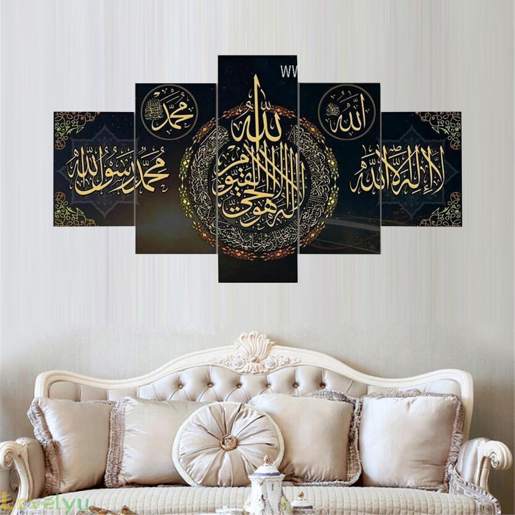 Bộ 5 Tranh Ghép Trang Trí Tường Nhà Phong Cách Hồi Giáo