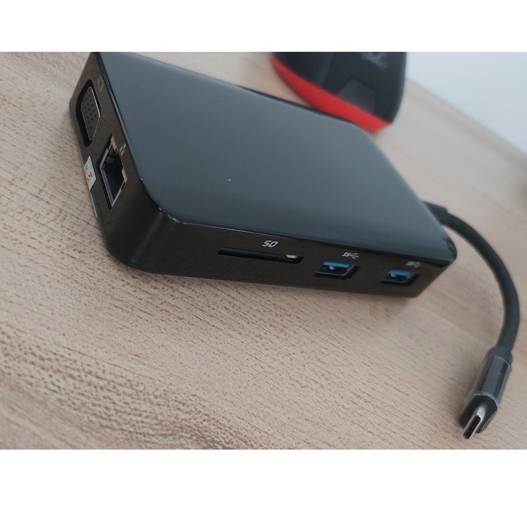 Hub USB Type-C to HDMI x 2, VGA, SD, USB, PD, LAN 1000Mbps - 9in1