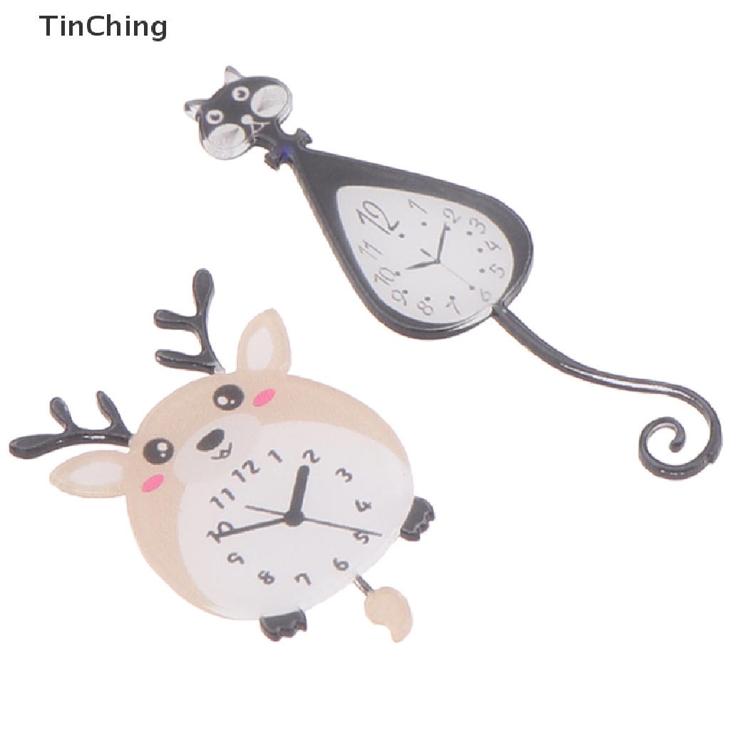 1 Đồng Hồ Treo Tường Kiểu Dáng Hoạt Hình Đáng Yêu Trang Trí Nhà Búp Bê 1: 12