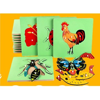 Đồ chơi gỗ - Bảng ghép tranh Montessori đồ chơi giáo dục trẻ mần non
