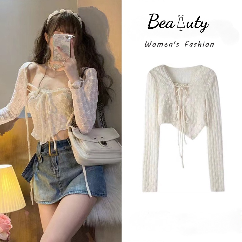 [MURIOKI] Áo Khoác Cardigan Dáng Ngắn Phong Cách Hàn Quốc Thời Trang Mới 2022 Cho Bé Gái