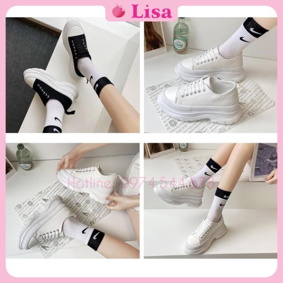Giày Thể Thao Nữ, Giày Nữ Độn Đế 7cm Kiểu Dáng Ullzang Hàn Quốc Năng Động, M66 Lisa -nhg1 ! }