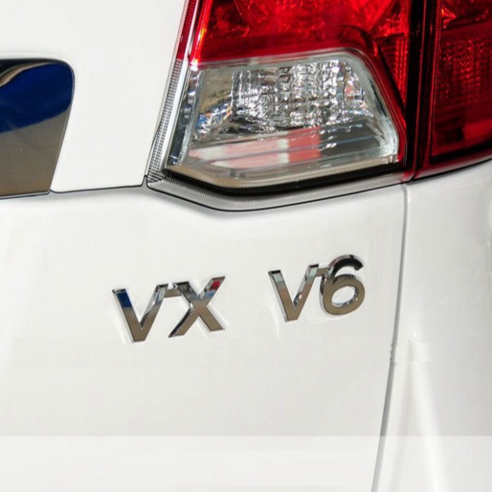 Decal tem chữ inox V6, VX, TX.L, VX.L dán trang trí xe ô tô (HÀNG LOẠI 1)